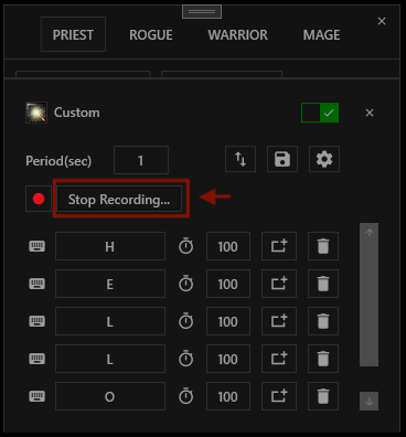 Customized macro stop recording
