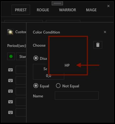 Customized macro color condition list items