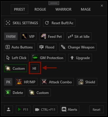Customized macro item on settings